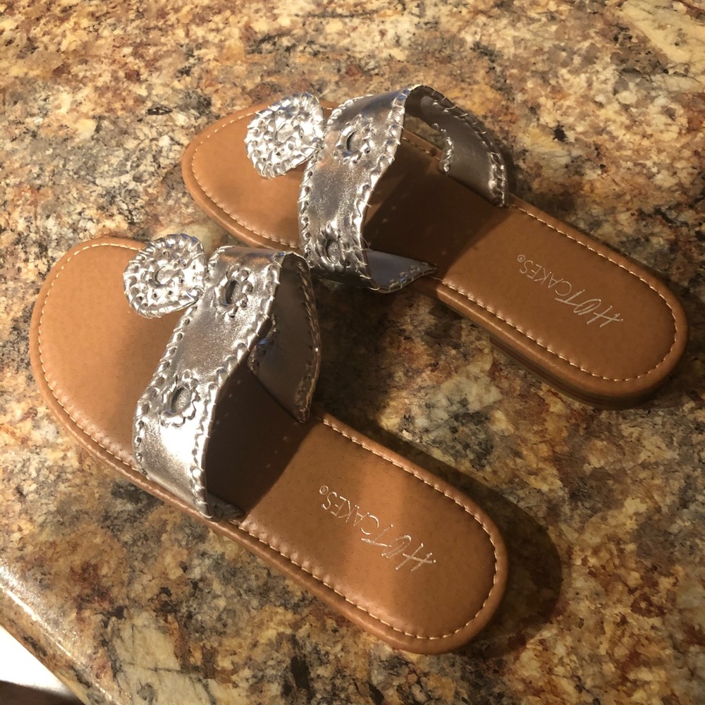 Girl size 5 silver sandals